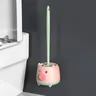 Brosse toilette compacte support mural rose vert… – vue 2