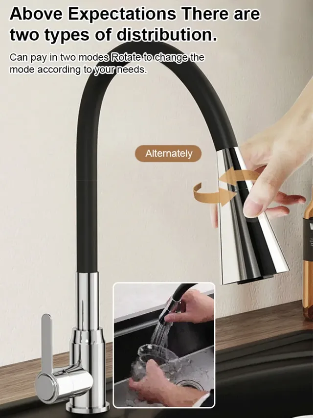 Mitigeur cuisine monocommande bec pivotant 360 douchette… – vue 5