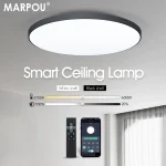 MARPOU plafonnier intelligent lampe à LED pour chambre plafonniers avec télécommande lumières LED à intensité variable pour chambre salon