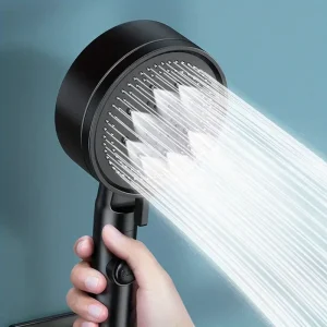 Ensemble de pomme de douche haute pression, 5 Modes de réglage, avec tuyau, économie d’eau, arrêt à une touche, accessoires de salle de bains Ensemble de pomme de douche haute pression, 5 Modes de réglage, avec tuyau, économie d’eau, arrêt à une touche, accessoires de salle de bains