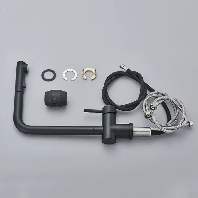 Robinet de cuisine extractible noir en Nickel – vue 6