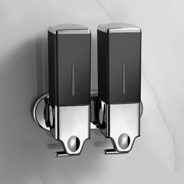 Distributeur de savon liquide en plastique blanc/argent – vue 3