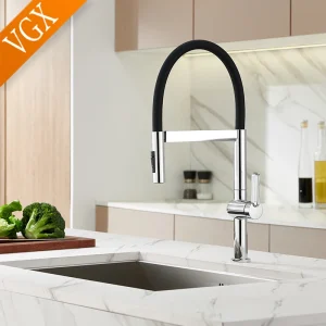 VGX robinet de cuisine robinet d’évier en caoutchouc tirer vers le bas pulvérisateur robinet rotatif mélangeur de cuisine robinet d’eau grue chaude et froide en laiton chromé VGX robinet de cuisine robinet d’évier en caoutchouc tirer vers le bas pulvérisateur robinet rotatif mélangeur de cuisine robinet d’eau grue chaude et froide en laiton chromé