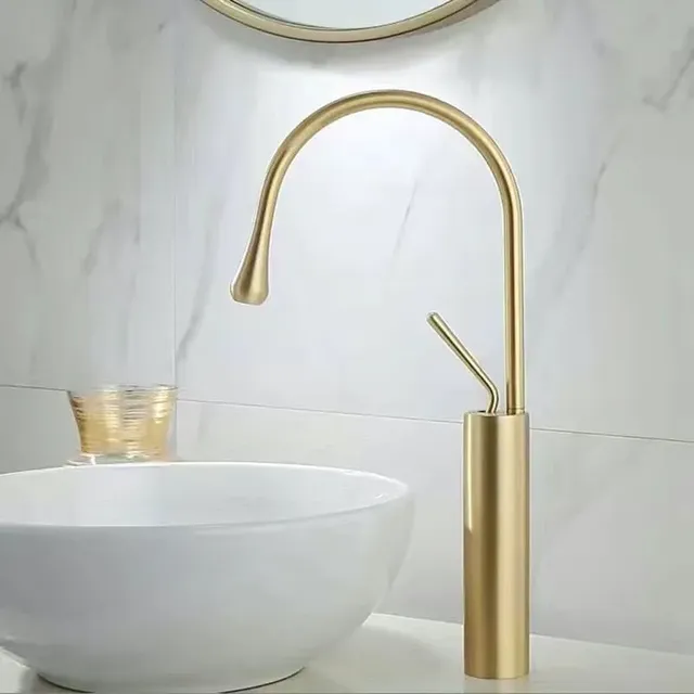 Robinet de lavabo en laiton noir/Chrome/or – vue 6