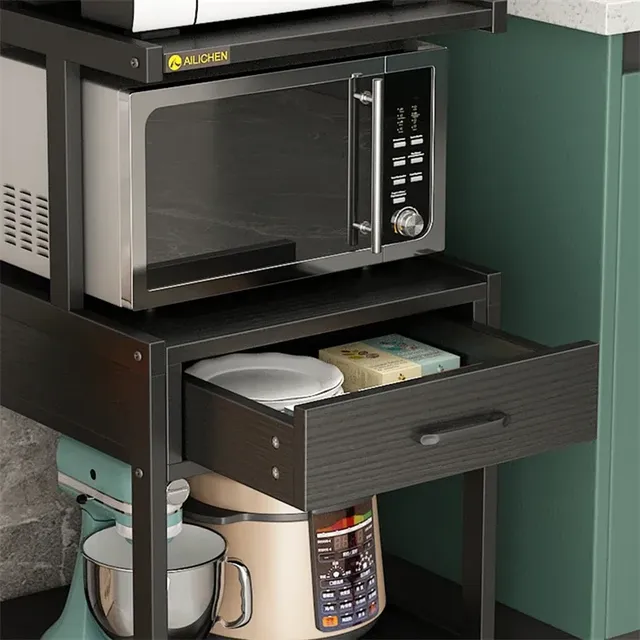 Meuble support imprimante trois niveaux roulettes tiroir… – vue 5