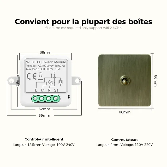 Avoir Wifi interrupteur sans fil Bronze brossé panneaux… – vue 4