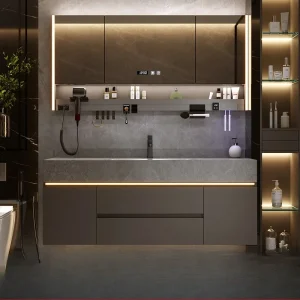 Lavabo intégré Rock Plate, lavabo de salle de bain, lavabo, combinaison d’armoire de salle de bain, plusieurs tailles disponibles Lavabo intégré Rock Plate, lavabo de salle de bain, lavabo, combinaison d’armoire de salle de bain, plusieurs tailles disponibles