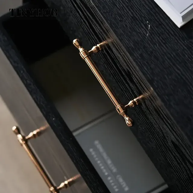 Poignées et boutons de porte d'armoire en or Rose – vue 4