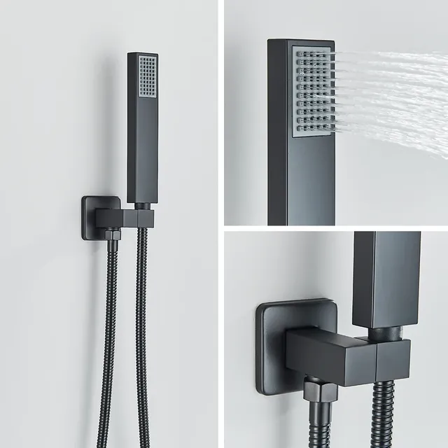 Pommeau de douche au plafond intégré noir – vue 3