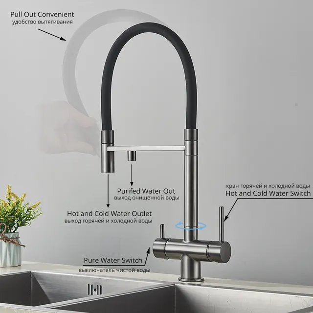 Robinet mitigeur d'eau potable Pure à double bec – vue 2