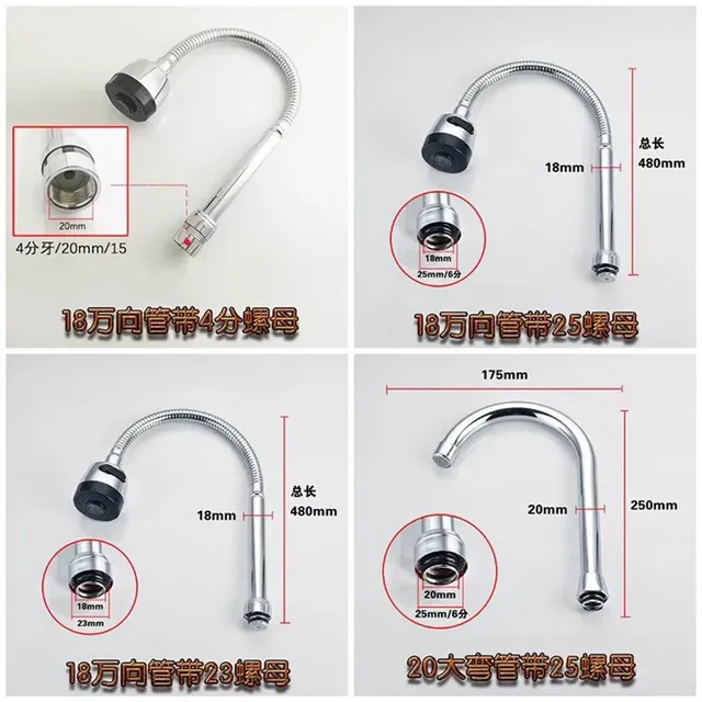 Connecteur de robinet d'évier de cuisine en acier… – vue 4