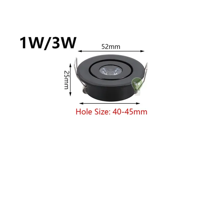 Dimmable 1W 3W Mini rond haute puissance LED encastré… – vue 2