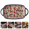 Bol à soupe ovale en céramique, plat de cuisson polyvalent, ustensiles de cuisson ménagers, plateau de service, assiette de stockage des aliments, accessoire de cuisine