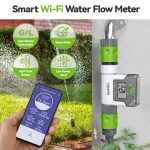 Débitmètre d&rsquo;eau numérique Wifi IPX6 3/4 « , tuyau de robinet de jardin extérieur, calcul de l&rsquo;eau, moniteur d&rsquo;histoire du consommation, contrôle du débit