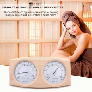 Thermomètre hygromètre sauna bois clair double cadran analogique…