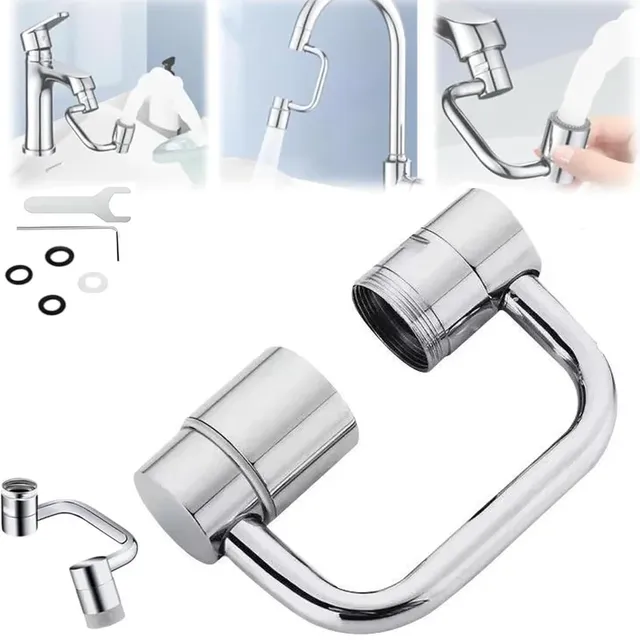 Extension de robinet de cuisine pivotante en acier…