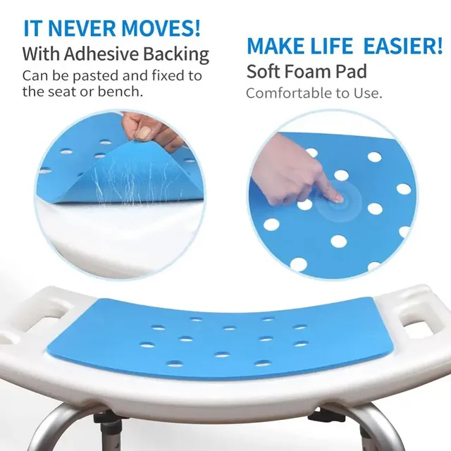 Coussin siège bain EVA antidérapant bleu adhésif dessous… – vue 4