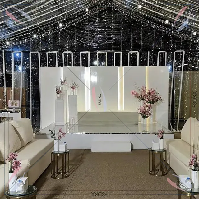 Fond mariage pvc blanc modulaire panneaux lumineux… – vue 6