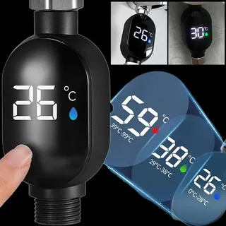 Thermomètre de douche d'eau domestique avec robinet d'affichage Led