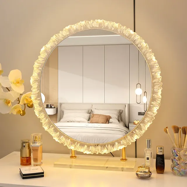 Miroir De salle De bains rond lumière Led maquillage…
