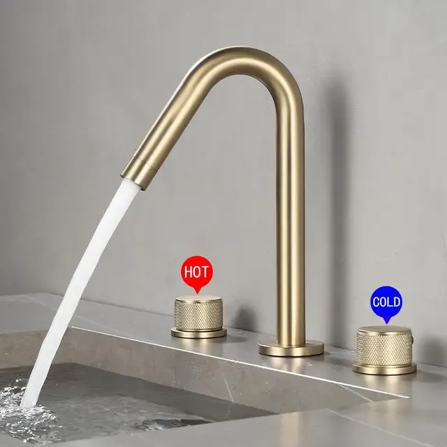 Robinet de lavabo en or brossé – vue 4