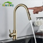 Robinet de cuisine à capteur extractible noir, robinet à commande tactile, mélangeur à 2 fonctions pour évier, pulvérisateur mitigeur à poignée unique
