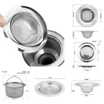 Évier de cuisine filtre en acier inoxydable égout maille crépines salle de bain sol Drain cheveux déchets filtre lavabo douche évier crépine