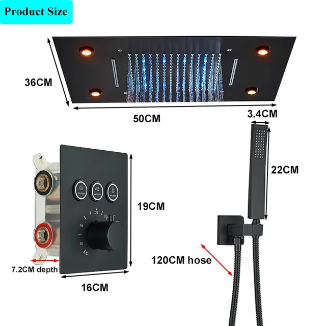 Ensembles de douche thermostatiques de luxe à LED – vue 5