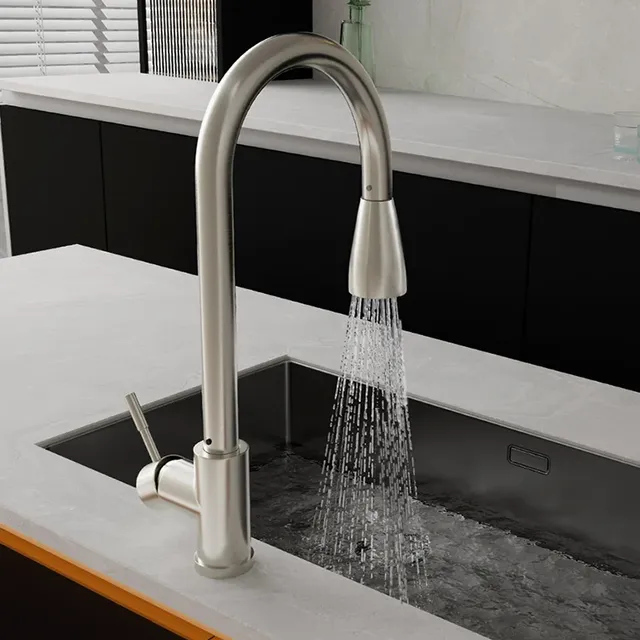 Robinet de cuisine noir Flexible extractible – vue 3