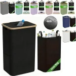 Sac de rangement pour recyclage de cuisine, grande capacité avec couvercle et poignées, panier à linge pliable, collecte de bouteilles d&rsquo;eau usée portables