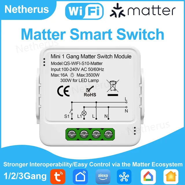 Matter WiFi Module de commutation intelligent relais…