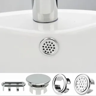 Anneau débordement lavabo chromé plastique antirayure clipsable…