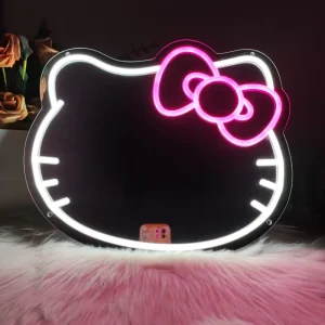 Enseigne au néon miroir LED avec enseignes au néon LED alimentées par USB pour enfant filles adolescent chambre coiffeuse maquillage décoration murale cadeau d’anniversaire Enseigne au néon miroir LED avec enseignes au néon LED alimentées par USB pour enfant filles adolescent chambre coiffeuse maquillage décoration murale cadeau d’anniversaire