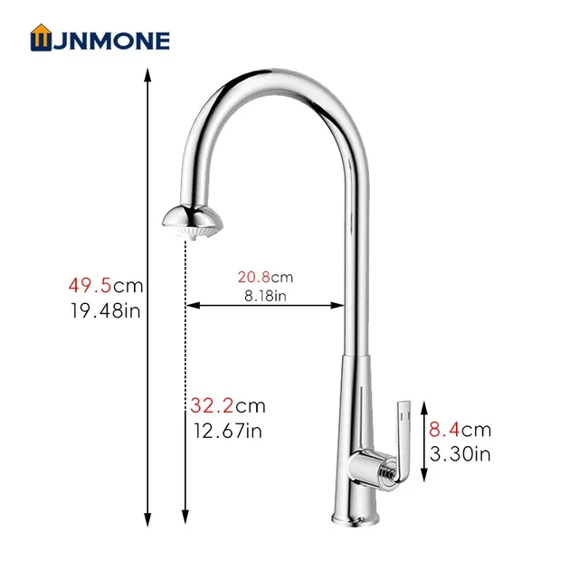Robinet de cuisine chromé de luxe extractible 360°… – vue 6