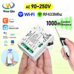 Tuya WiFi RF interrupteur de moteur intelligent interrupteur de lumière 110V 220V 230V 10A 2 canaux portée de 1000m Alexa Google Home, pour ventilateur de moteur de lampe