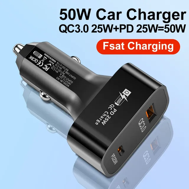 Chargeur de voiture 25W QC3.0 PD double ligne chargeur… – vue 3