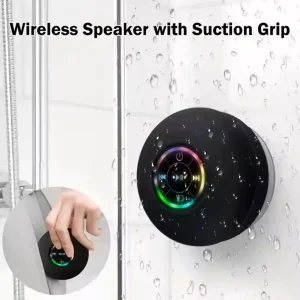 Haut-parleur Bluetooth étanche pour salle de bain, avec lumière LED RGB, Mini haut-parleurs portables à ventouse pour douche sans fil pour voyage en plein air
