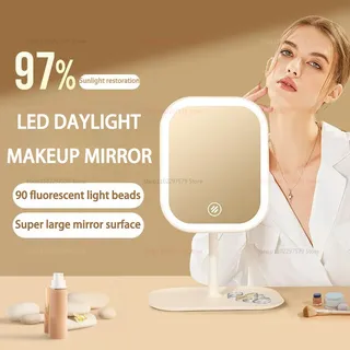 Miroir de maquillage intelligent LED lumineux avec lumière