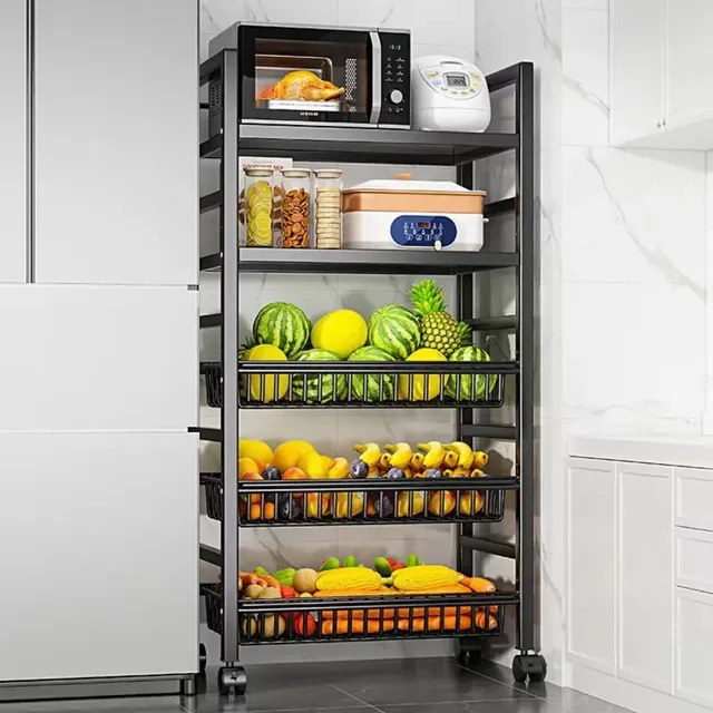 Chariot rangement cuisine mobile multifonctionnel panier… – vue 2