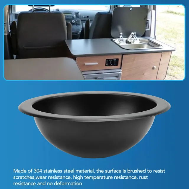 Lavabo RV grande capacité 304 rond en acier inoxydable… – vue 5