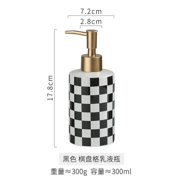 Distributeur savon liquide céramique damier brillant… – vue 6