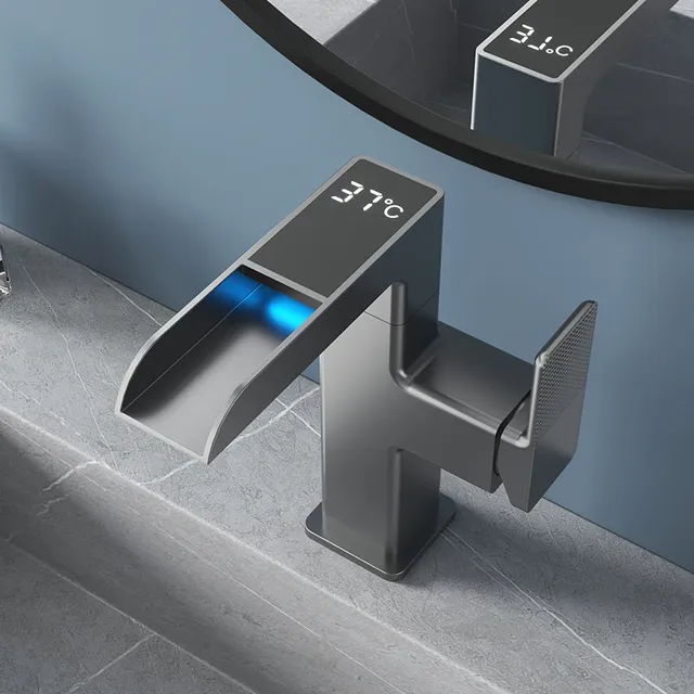 Robinet de lavabo cascade lumière LED température… – vue 2