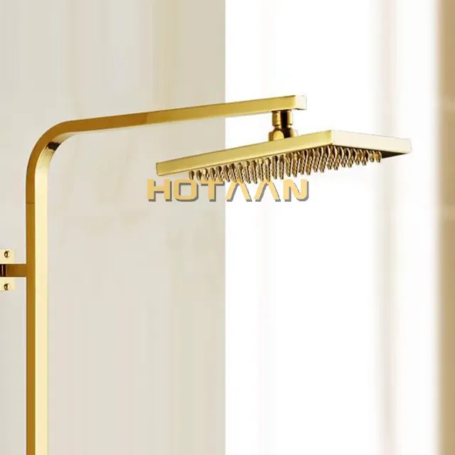 Pommeau douche pluie carré 20 20 cm 8 pouces finition or… – vue 2