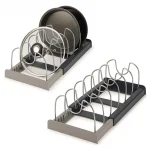 Organisateurs d&rsquo;armoires de cuisine pour casseroles et poêles, support de rangement extensible en acier inoxydable, planche à découper, étagère d&rsquo;ustensiles de cuisine de séchage