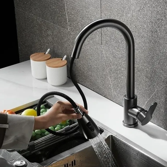 Robinet de cuisine noir mat – vue 3