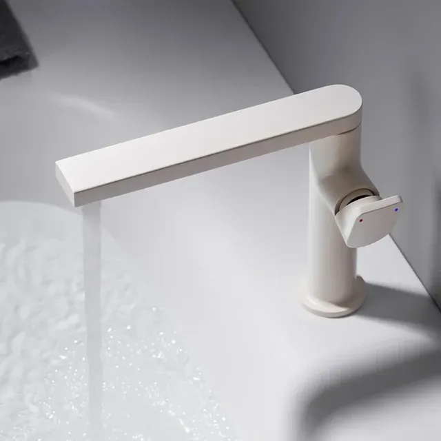 Mitigeur Lavabo Monotrou Laiton Cascade Bec Plat… – vue 7