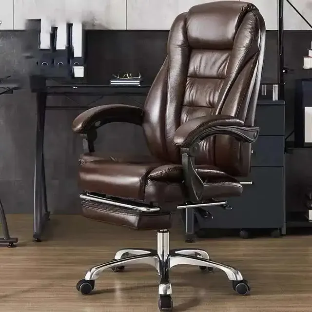 Siège exécutif chaise de bureau en cuir roues d'étude… – vue 2