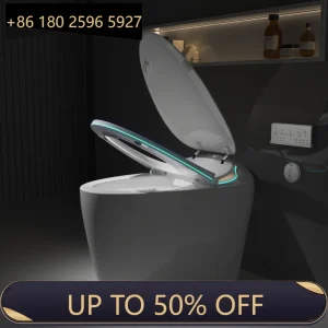 Toilettes intelligentes uniques avec bidet intégré, toilettes intelligentes une pièce pour salle de bain moderne, siège d’ouverture/fermeture automatique, capteur de pied Toilettes intelligentes uniques avec bidet intégré, toilettes intelligentes une pièce pour salle de bain moderne, siège d’ouverture/fermeture automatique, capteur de pied