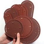 Fond Long ovale pour sac tricoté sacs en cuir PU accessoires sac à main Base fait à la main avec trous couleur unie bricolage Crochet sac bas