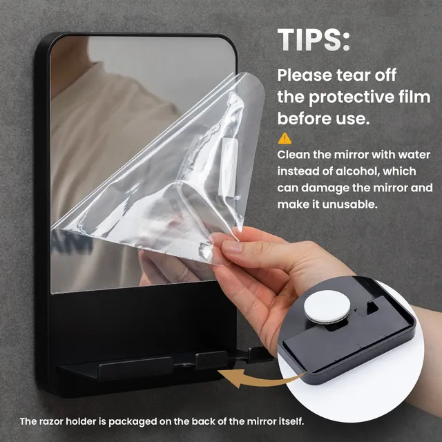 TAILI Miroir de Douche Antibuée pour Rasage avec… – vue 4